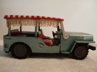 Vintage Friction Cracstan Jeep with Boat and Trailer 2