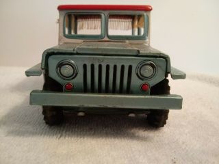 Vintage Friction Cracstan Jeep with Boat and Trailer 3