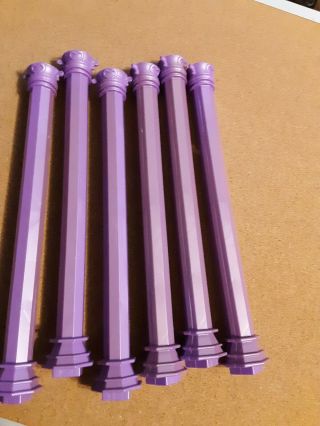 6 Disney Princess Ultimate Dream Castle Replacement Pillars Columns Purple.