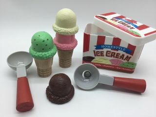 Melissa & Doug Scoop And Stack Ice Cream Cone Magnetic Wood Pretend Play Set