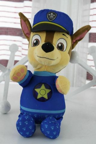 Nickelodeon Musica Paw Patrol Chase Police Dog Plush Stuffed Animal Toy Doll 13 "