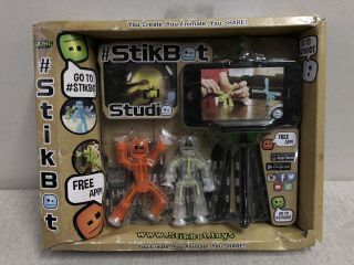 Stikbot Studio Set (orange / White / Clear) Zing Toy Shed Animation Figures