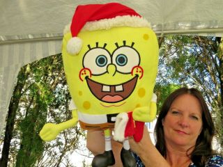 Big Nanco Spongebob Squarepants Christmas Santa Hat Plush Stuffed Animal Doll