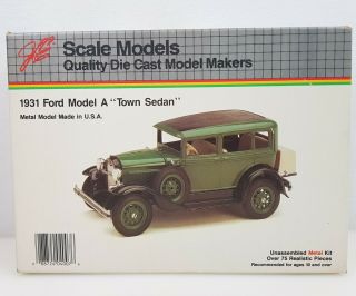 Jle Scale Model 1931 Ford Model A Town Sedan Die Cast Car Metal Kit 1 20 4007