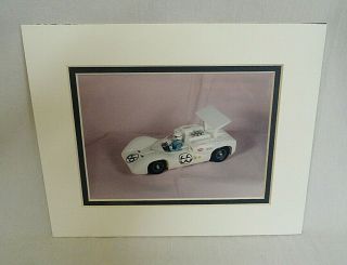 Look Framed Color Photo Of 1960`s Cox 1/24 Jim Hall Chaparral 2e Slot Car