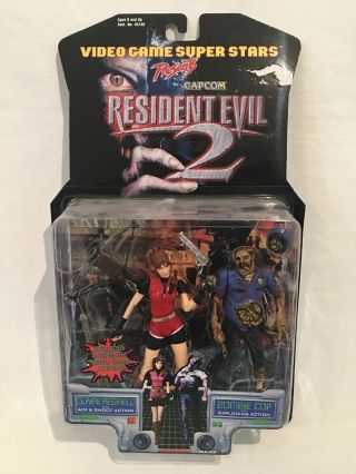 Capcom Resident Evil 2 Playstation Claire Redfield & Zombie Cop Figures Nip Rare