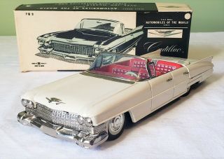 Bandai Toys Japan Tin Litho Friction 1960 Cadillac Convertible Car V Rare Mib