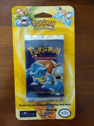 Factory Pokemon Base Set Blister Pack 1999 Usa Unlimited Blastoise