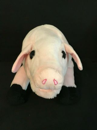 Melissa & Doug Pig Hand Puppet Plush Pink 17 " Long Farm Friend Moves Mouth Cute