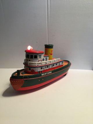 Vintage Bump - n - Go Neptune Tug Boat Modern Toys Japan Battery Operated 1960 ' s 2
