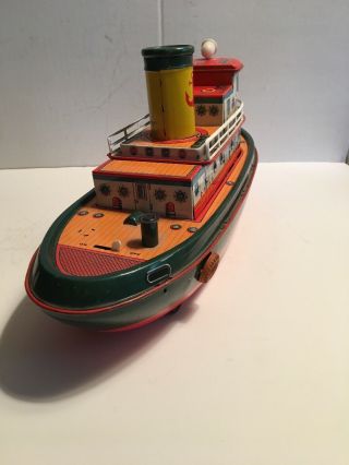 Vintage Bump - n - Go Neptune Tug Boat Modern Toys Japan Battery Operated 1960 ' s 5