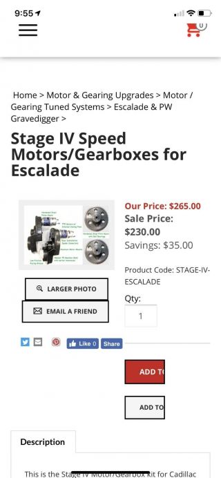 Power Wheels Escalade 24v Parts Kit 7r Gearbox