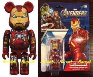 Be@rbrick Marvel Avengers Iron Man 100 Mark Vii Ironman 7 Damage Bearbrick