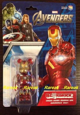 Be@rbrick Marvel Avengers Iron Man 100 Mark VII Ironman 7 Damage Bearbrick 2