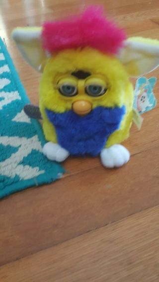 1999 Furby Babies Yellow Blue Pink Fur with Blue Eyes Model 70 - 940 TIGER 2