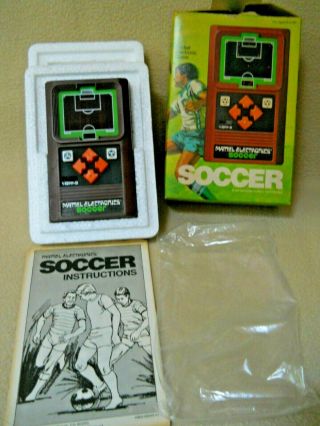 Vintage 1978 Mattel Electronics Hand Held Soccer Game & Instructions.