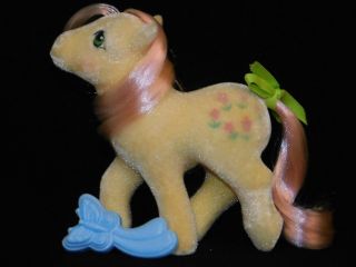 My Little Pony G1 Posey & Brush Vintage So Soft Mlp Hasbro 1985 Flocked Fuzzy