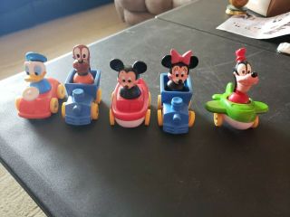 Illco Disney Little People Donald Goofy Mickey Minnie Mouse Vehicles Set Of 10
