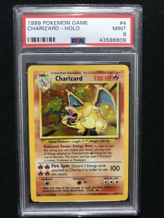 1999 Pokemon Base Set Charizard Holo 4/102 Psa 9