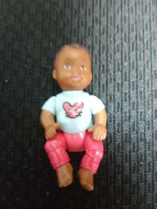 Fisher Price Loving Family Baby Boy African American Doll Blue Mouse Shirt