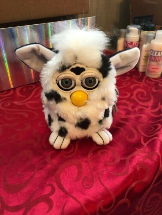1998 Furby By Tiger Electronics Dalmation White With Black Spots Rare