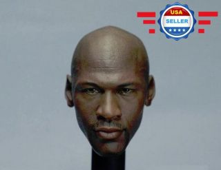 1/6 Michael Jordan Head Sculpt 4.  0 For Custom 12 " Hot Toys Enterbay Figure Body