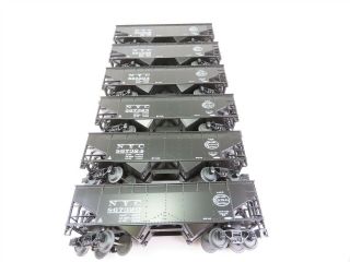 O Scale MTH 20 - 90151 SET of 6 NYC York Central 2 - Bay Hoppers w/ Coal Loads 2