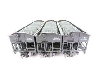 O Scale MTH 20 - 90151 SET of 6 NYC York Central 2 - Bay Hoppers w/ Coal Loads 7