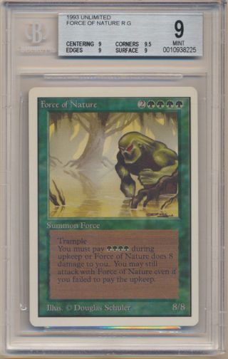 Bgs 9 Mtg Magic The Gathering Unlimited Force Of Nature Quads,
