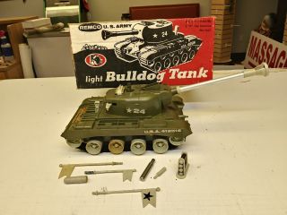 Vintage Remco Light Bulldog Tank Style 706 Extra Parts And Box