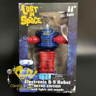 Lost In Space B - 9 Robot Retro Version 11” Electronic Figure Diamond Select