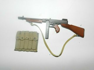 1/6 Scale Dragon Ww2 Usa Thompson Machine Gun With 5 Metal Mags In Cloth Pouch