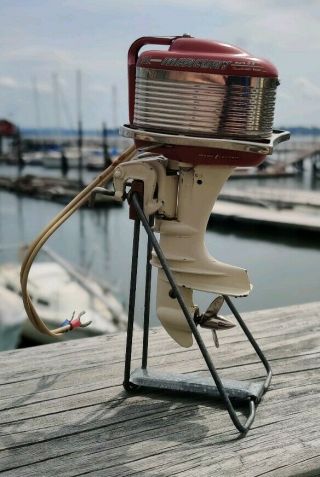 1956 K&o Toys Mercury Mark 55 " Thunderbolt " 40hp Electric Toy Outboard And Stand