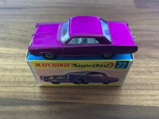 Matchbox Trans.  S/f No.  22 Pontiac Grand Prix Sports Coupe Dark Purple Mib