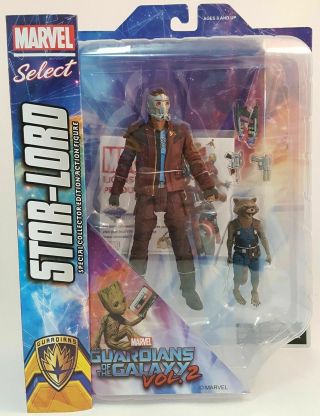 Star - Lord Action Figure 7 " /17 Cm Tall - Diamond Select - Guardians Of The Galaxy