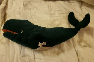Blue Whale Folkmanis Folktails Hand Puppet Plush Toy 20” Long With Tags