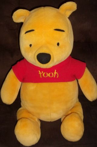 Large 20 " Disney Winnie The Pooh Plush Bear Stuffed Animal Red Shirt