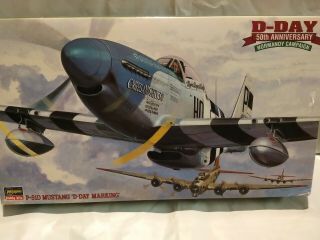 Hasegawa Hobby Kits 1/48 Scale P - 51d Mustang D - Day Marking 50 Anniversary Jt 102