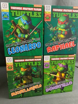 Herocross Teenage Mutant Ninja Turtles Metal 4 Figure Set Tmnt Nickelodeon