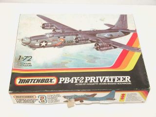 1/72 Matchbox Pb4y - 2 Privateer Liberator Navy Plastic Scale Model Kit Complete