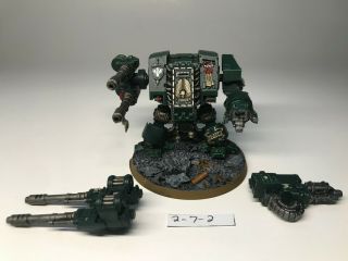 Warhammer 40k Space Marines - Dark Angels - Dreadnought - Painted And Based