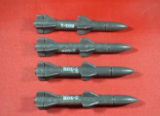 Gi Joe Vamp Mk2 1984 Set Of 4 Missiles Unbroken Part With Stickers