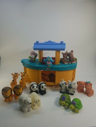 Fisher Price Little People 2005 Noah Ark Boat Play Set 20 Characters Bible Story