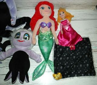 Disney Princesses Elsa Ariel Cinderella Merida & Ursula Plush Dolls 2
