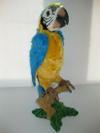 Hasbro 2006 Squawkers Furreal Mccaw Talking Dancing Parrot Bird W/ Perch