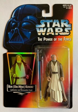 Power Of The Force Potf2 Ben Kenobi Hologram Red/orange Card Figure Moc