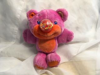 Playskool Vintage 1987 Nosy Bears Gumlet Gum Balls Pink Orange Plush Toy