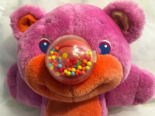 Playskool Vintage 1987 Nosy Bears Gumlet Gum Balls Pink Orange Plush Toy 2