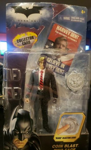 Batman Dark Knight Movie Action Figure Coin Blast Two - Face With Collector Card