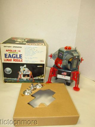 Vintage Mego Apollo Ii American Eagle Lunar Module Nasa Battery Op Toy & Box